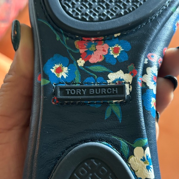 Tory Burch Floral & Navy Blue Minnie Ballet Flats with Logo!! - Picture 5 of 7
